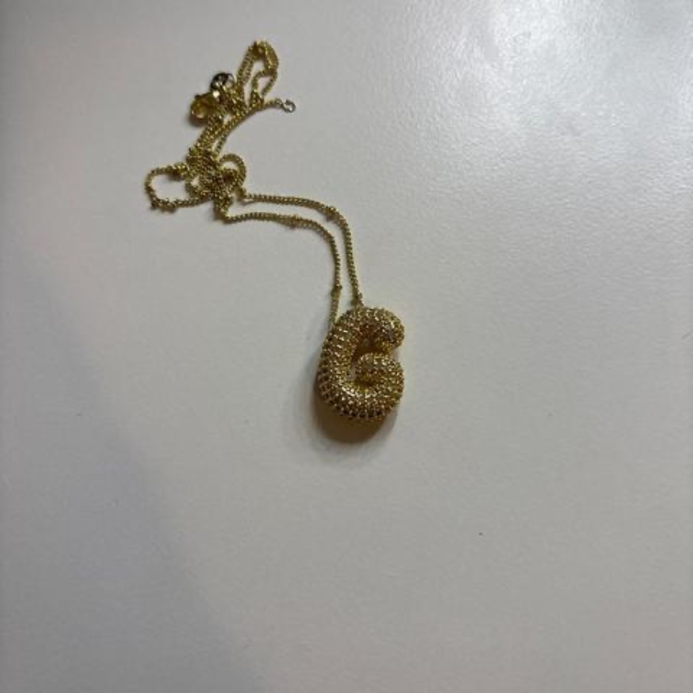 bubble letter initial G necklace